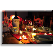 Şarap Mmum ve Romantik bir akşam yemeği