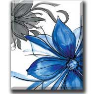 Mavi Çiçek Suluboya Tablo Desen