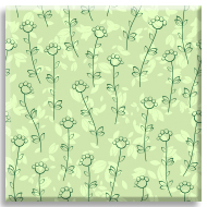 Yeşil Zeminli Çiçek Dalı Desen